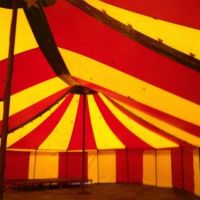 40x69ft Red and Yellow interior